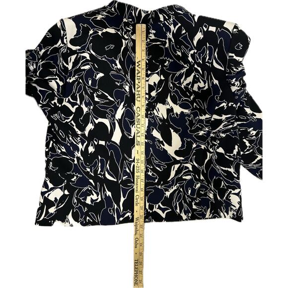 Kasper Print Suit Collarless Open Front Jacket - Picture 7 of 9